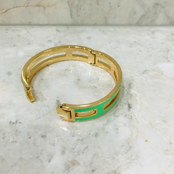 J.CREW Bracelet Skinny Green Bangle Hinge Opening - Picture 3 of 4